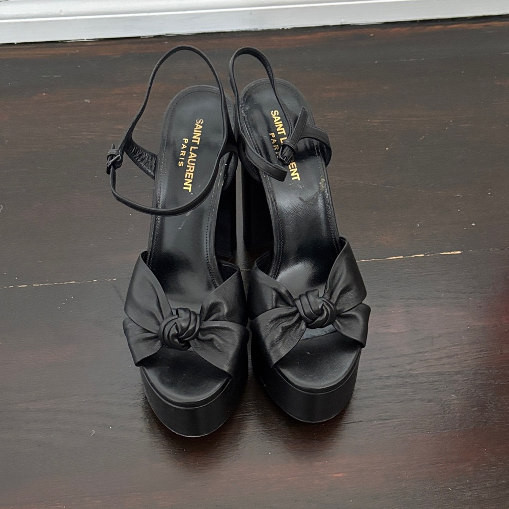 Saint Laurent Black Knotted Heels